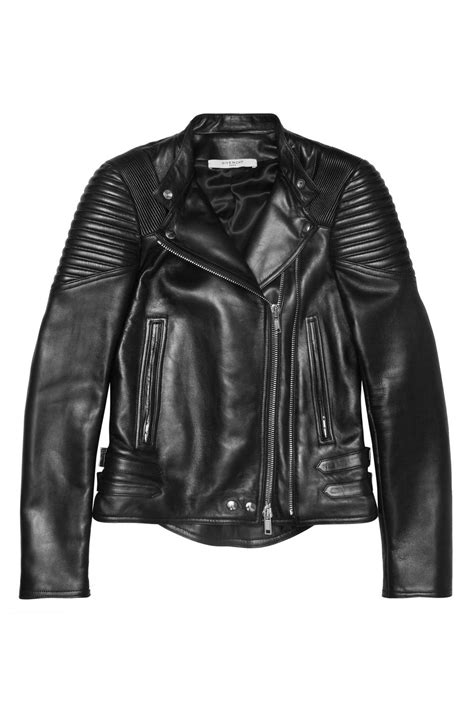 givenchy black leather biker jacket|Givenchy jacket price.